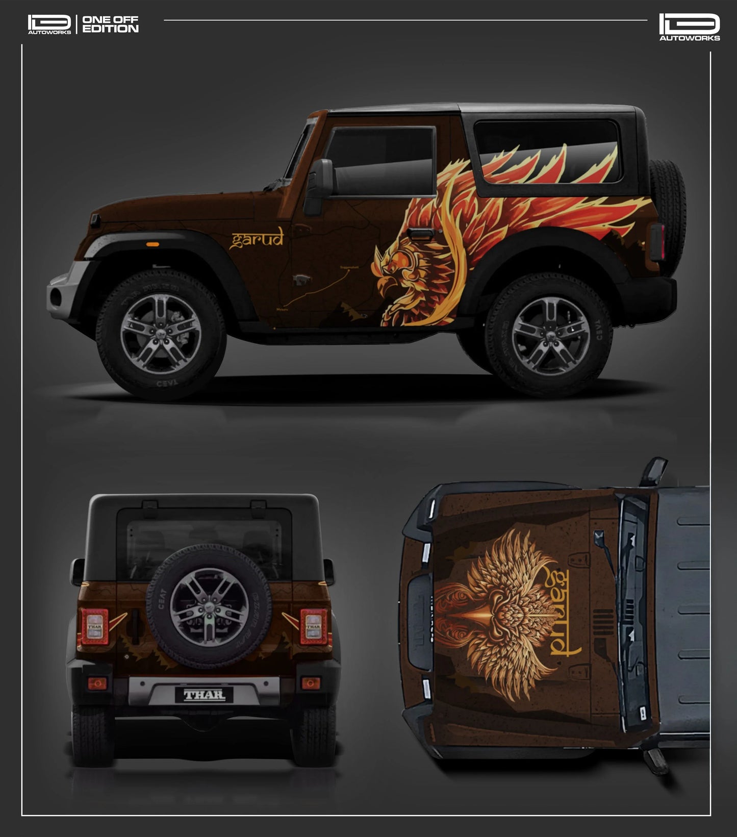 Garuda Edition Graphics for Mahindra Thar copper