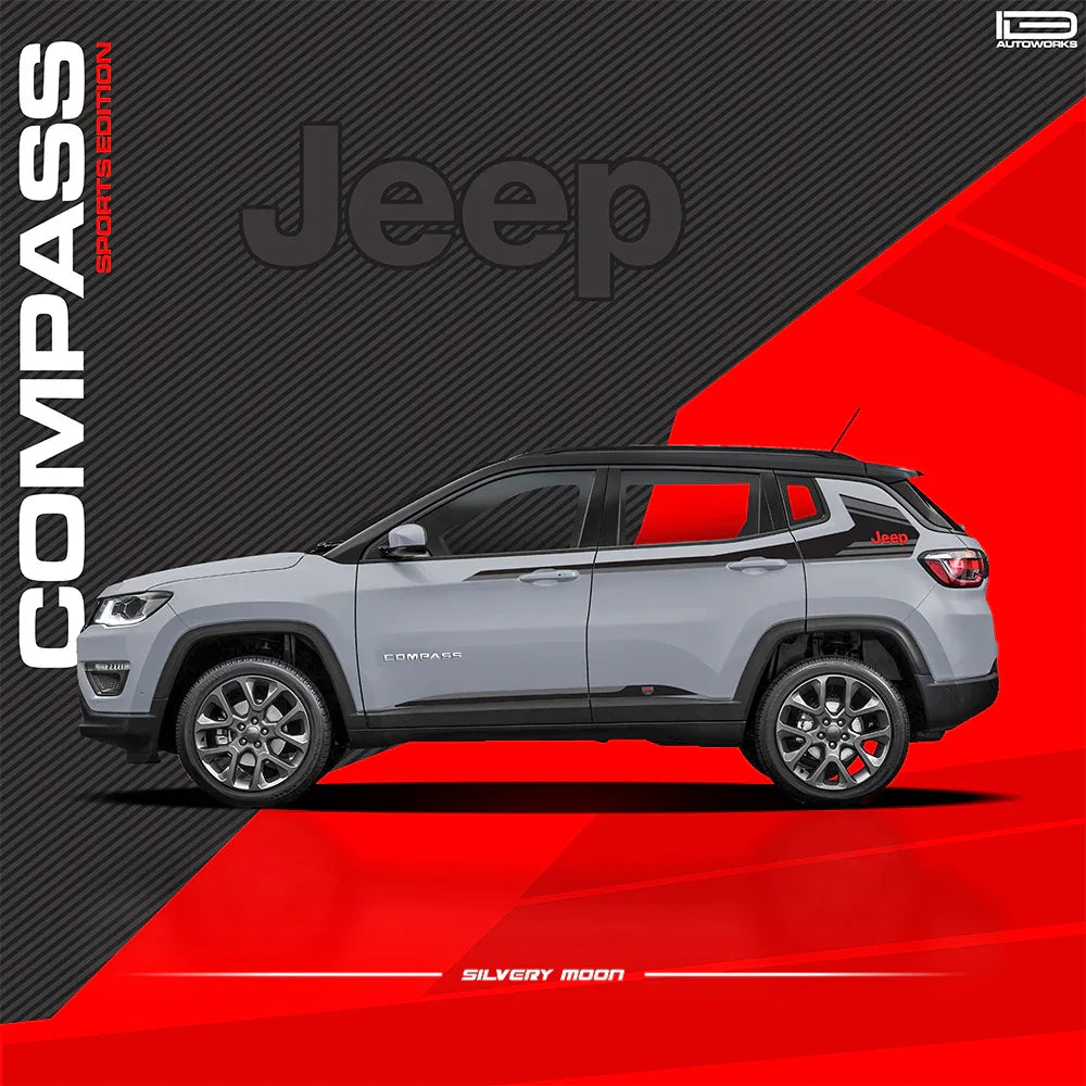 Sports Edition Side Graphics for Jeep Compass silver