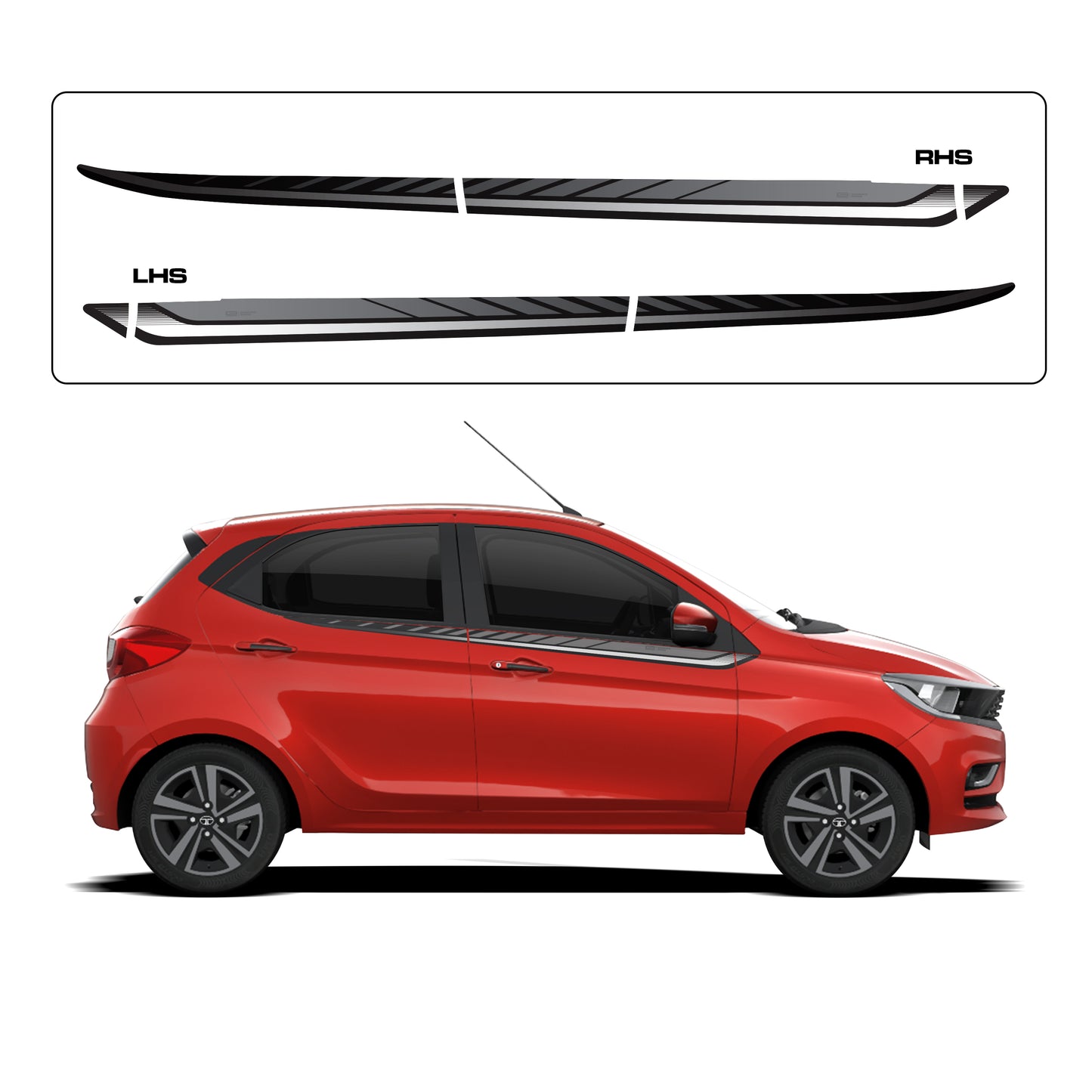 IDE GRAPHICS SERIES - Offbeat Edition for Tata Tiago (Flame Red)