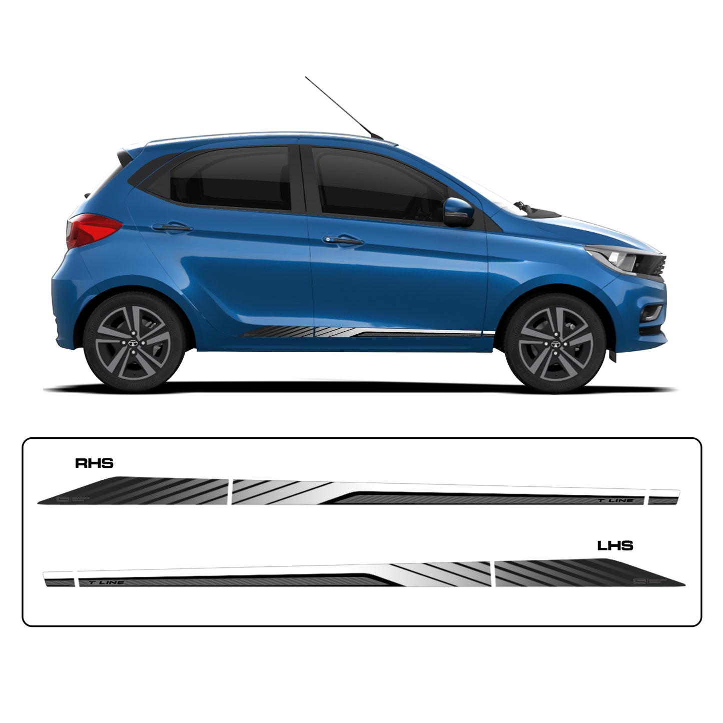IDE GRAPHICS SERIES - Bevel Edition for Tata Tiago (Tornado Blue)