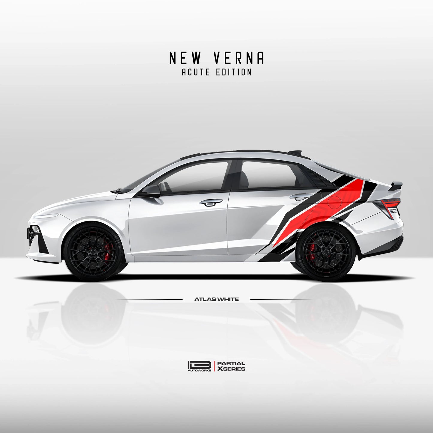 Acute Edition Graphics for Hyundai Verna white