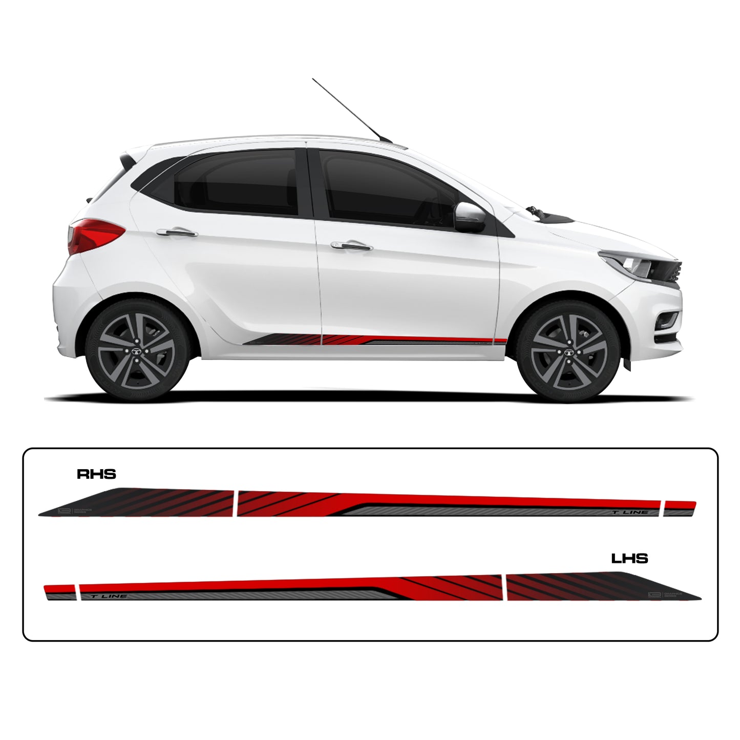 IDE GRAPHICS SERIES - Bevel Edition for Tata Tiago (Opal White)