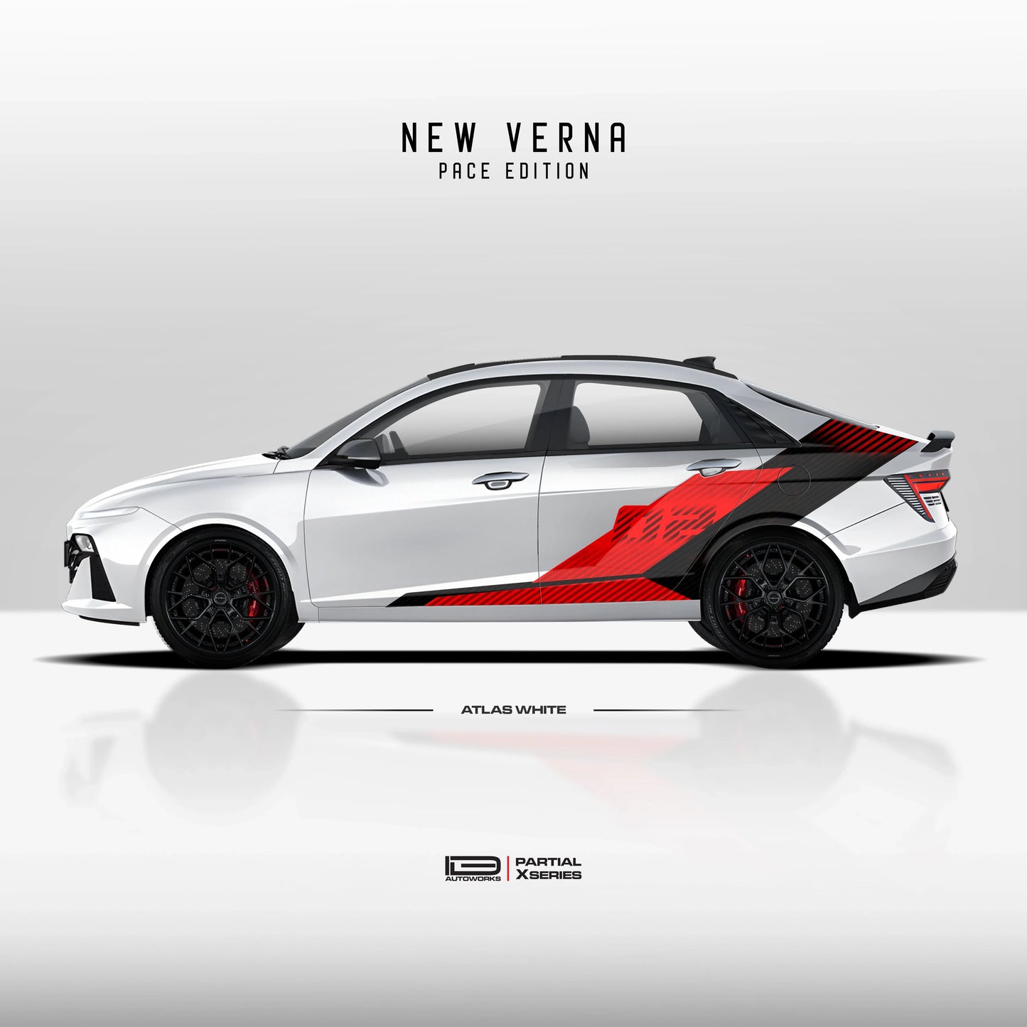 Pace Edition Graphics for Hyundai Verna white