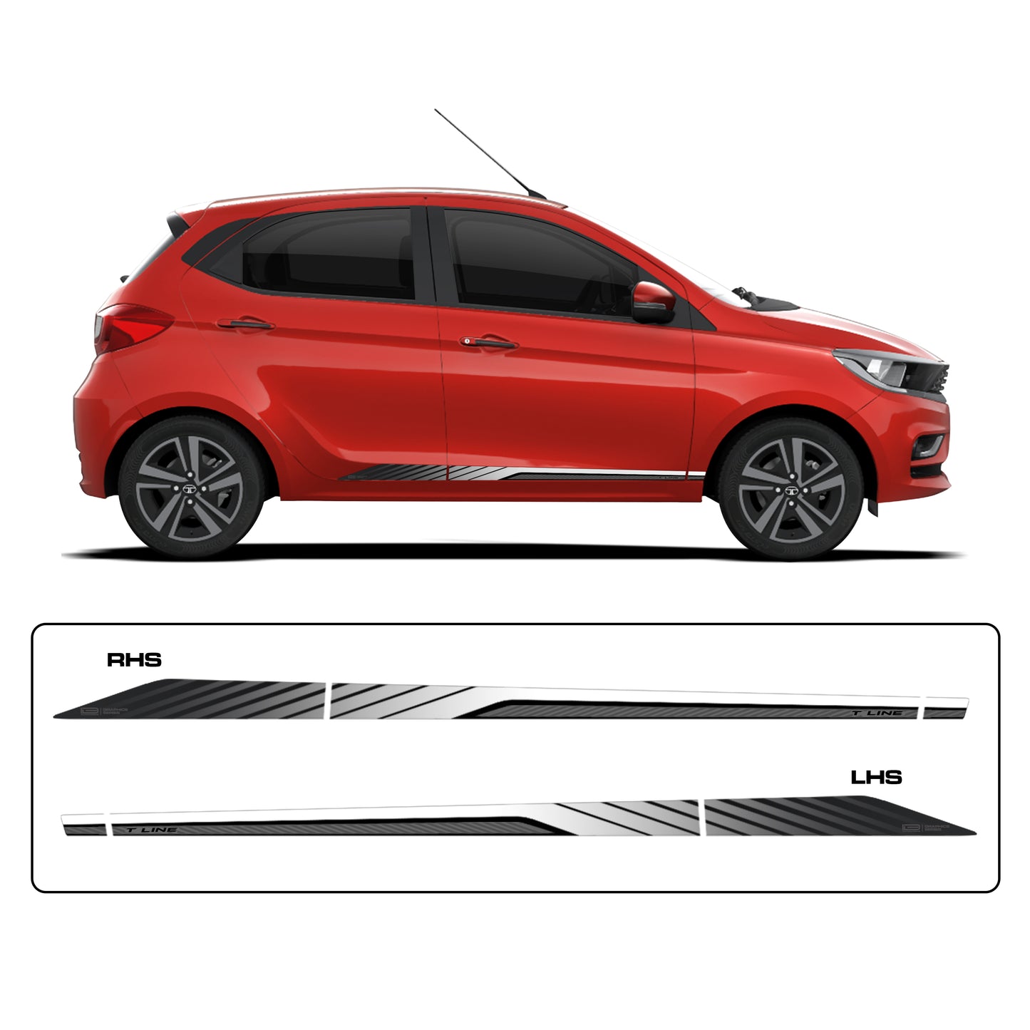 IDE GRAPHICS SERIES - Bevel Edition for Tata Tiago (Flame Red)