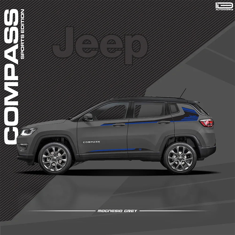Sports Edition Side Graphics for Jeep Compass grey