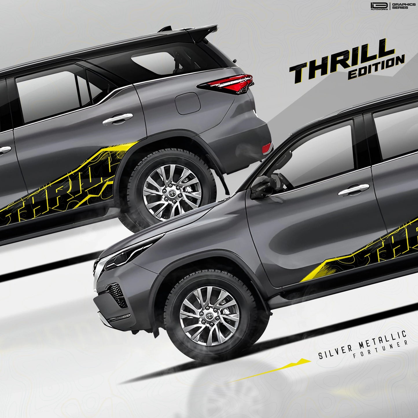Thrill Edition Graphics for Toyota Fortuner grey