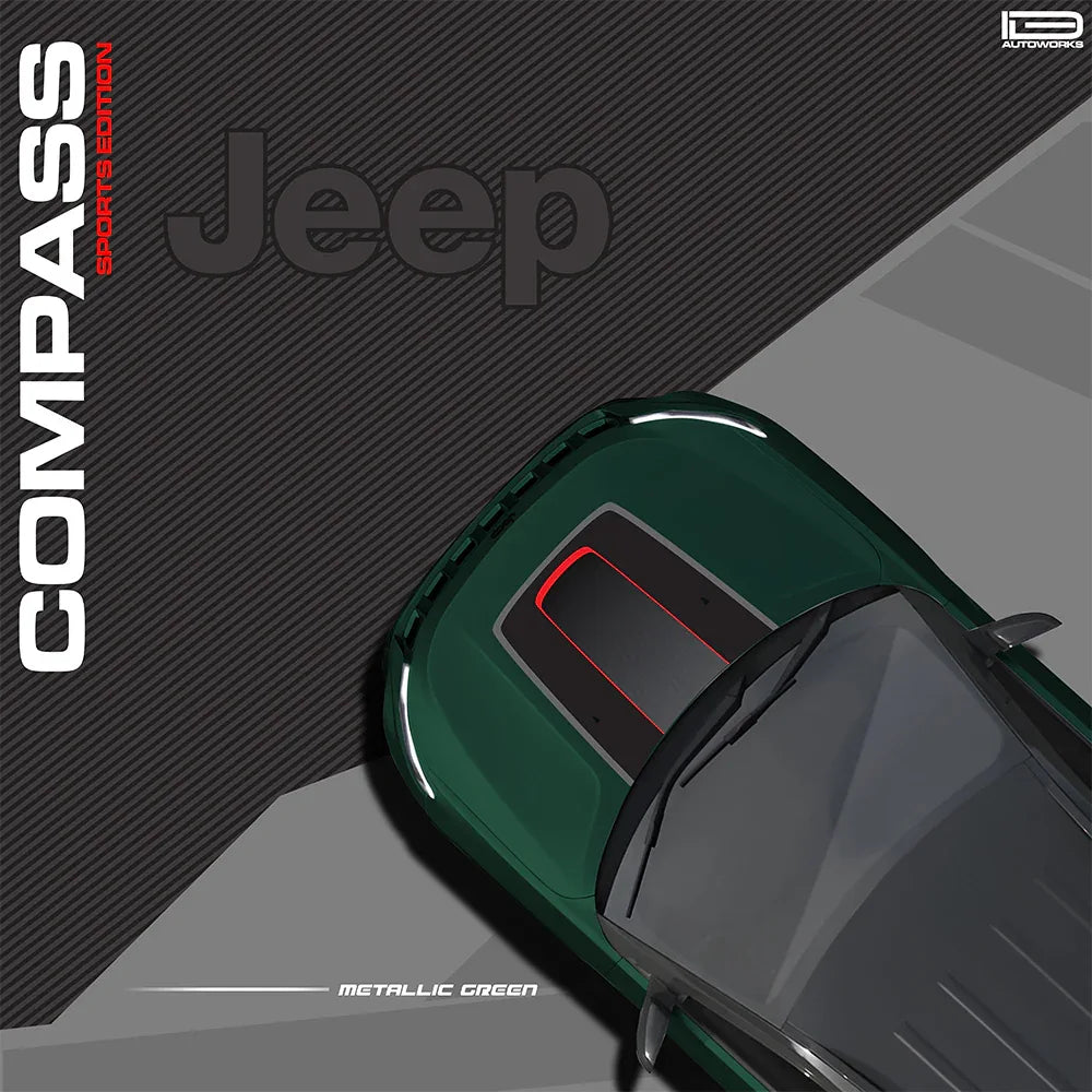 Sports Edition Bonnet Graphics for Jeep Compass green