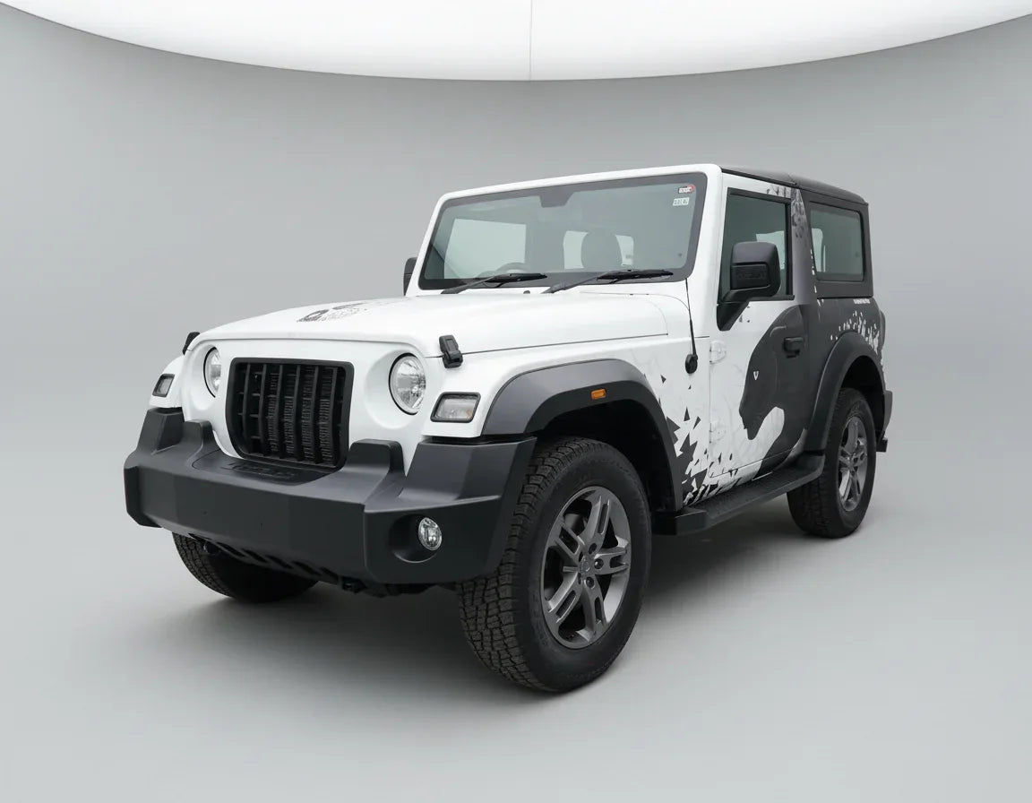 Panther Edition Graphics for Mahindra Thar white