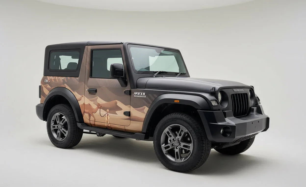 Desert Edition Graphics for Mahindra Thar black