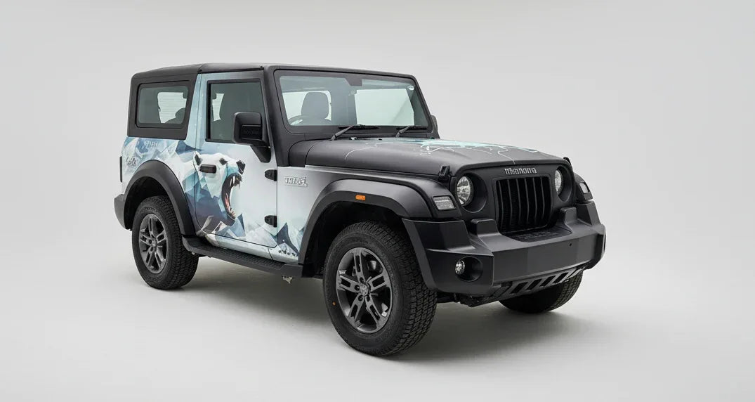 Snow Bear Edition Graphics for Mahindra Thar black