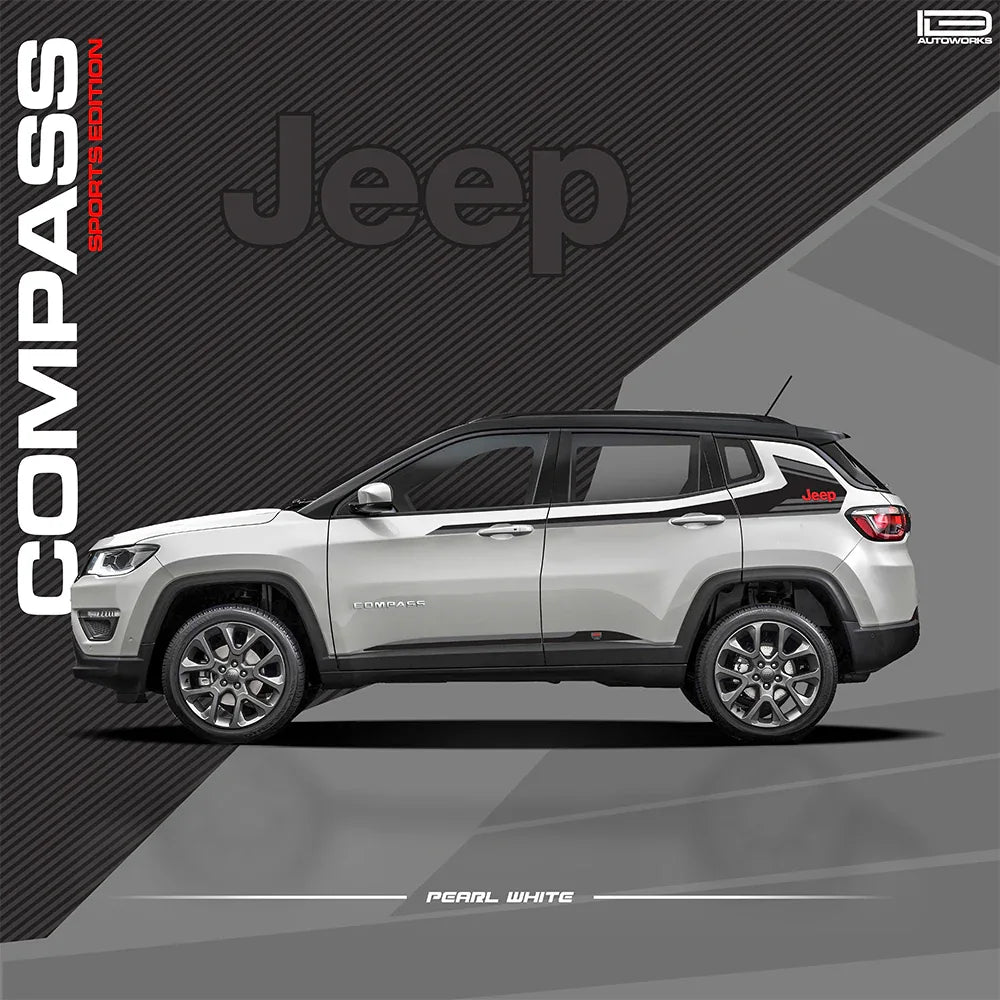 Sports Edition Side Graphics for Jeep Compass white