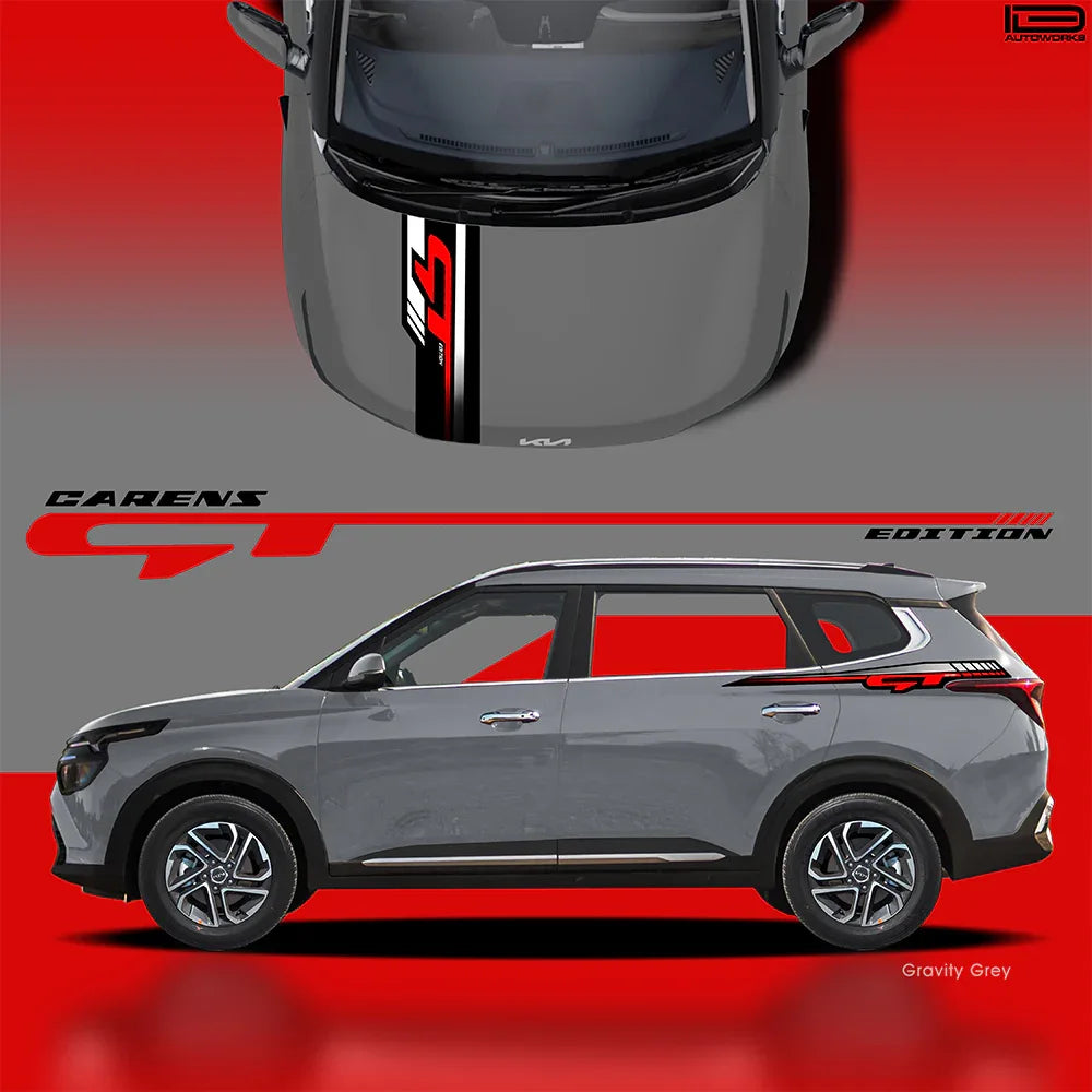 GT Edition Car Graphics Kit for Kia Carens grey