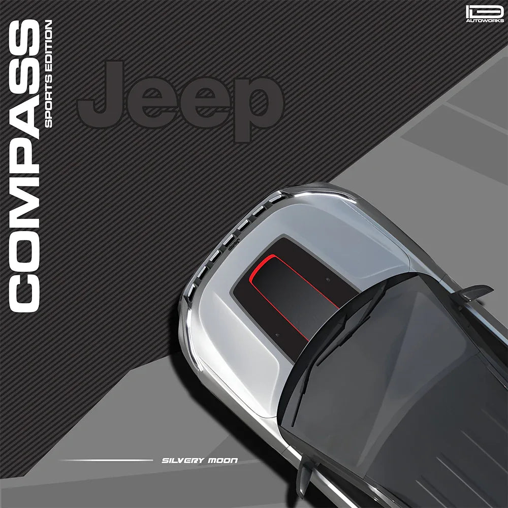 Sports Edition Bonnet Graphics for Jeep Compass silver