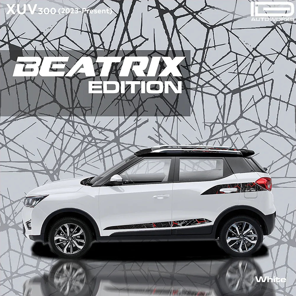 Beatrix Edition Graphics for Mahindra XUV 300 white