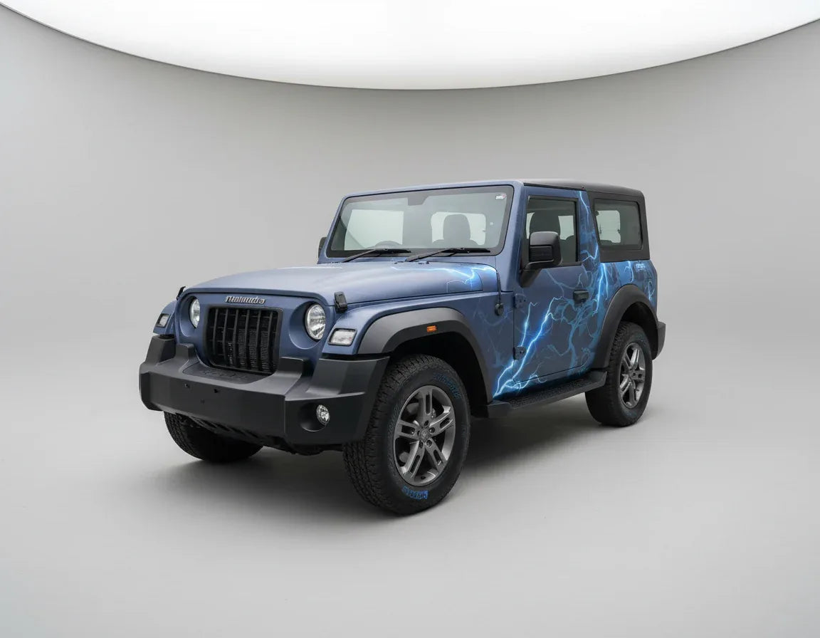Thunder Edition Graphics for Mahindra Thar blue