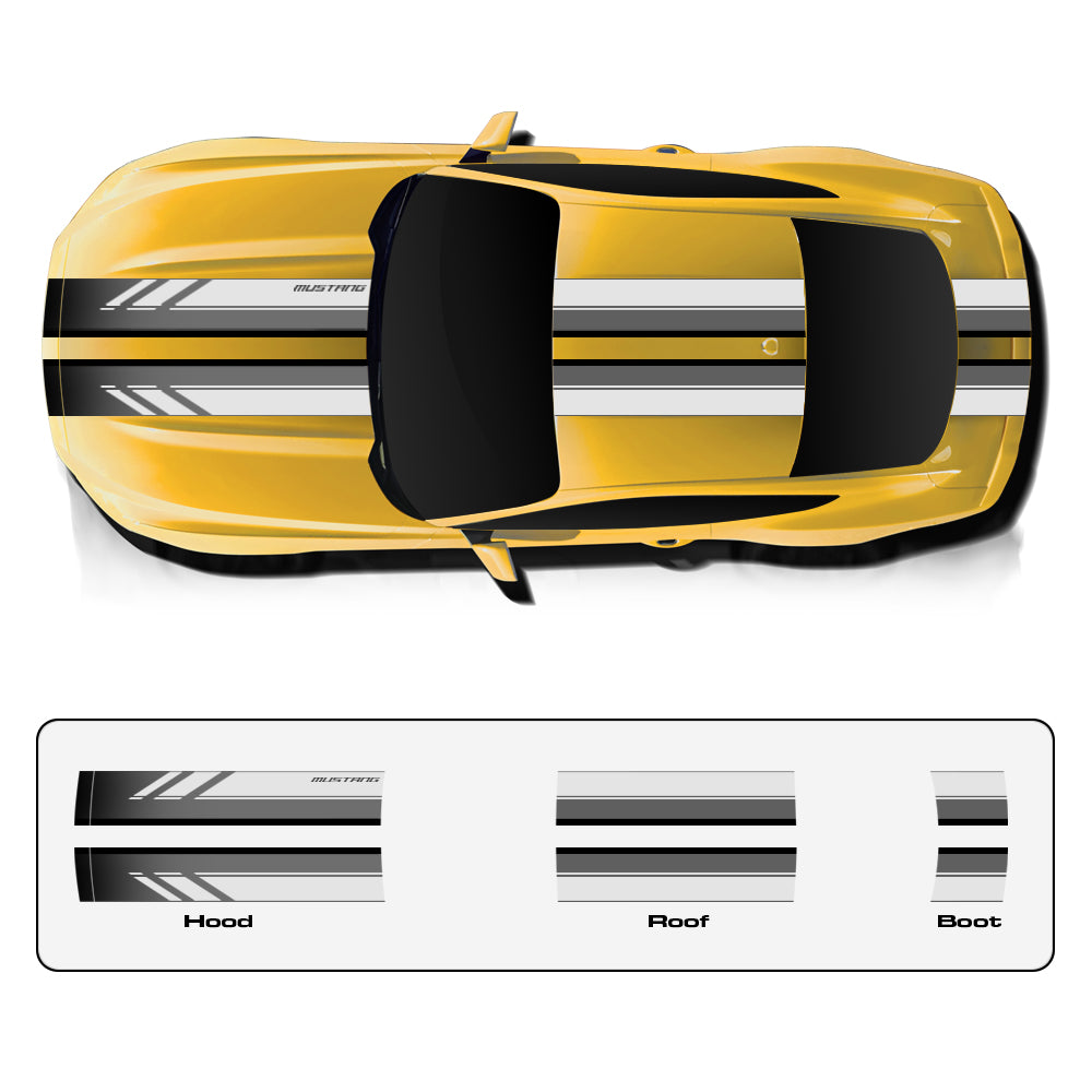 IDE PREMIUM GRAPHICS SERIES - GT Edition Top for Ford Mustang (Triple Yellow)