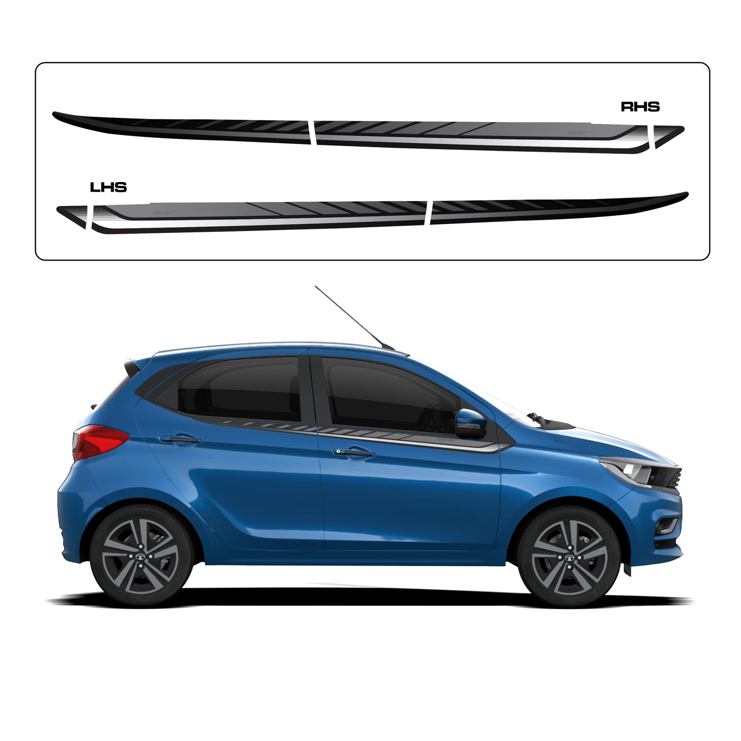 IDE GRAPHICS SERIES - Offbeat Edition for Tata Tiago (Tornado Blue)