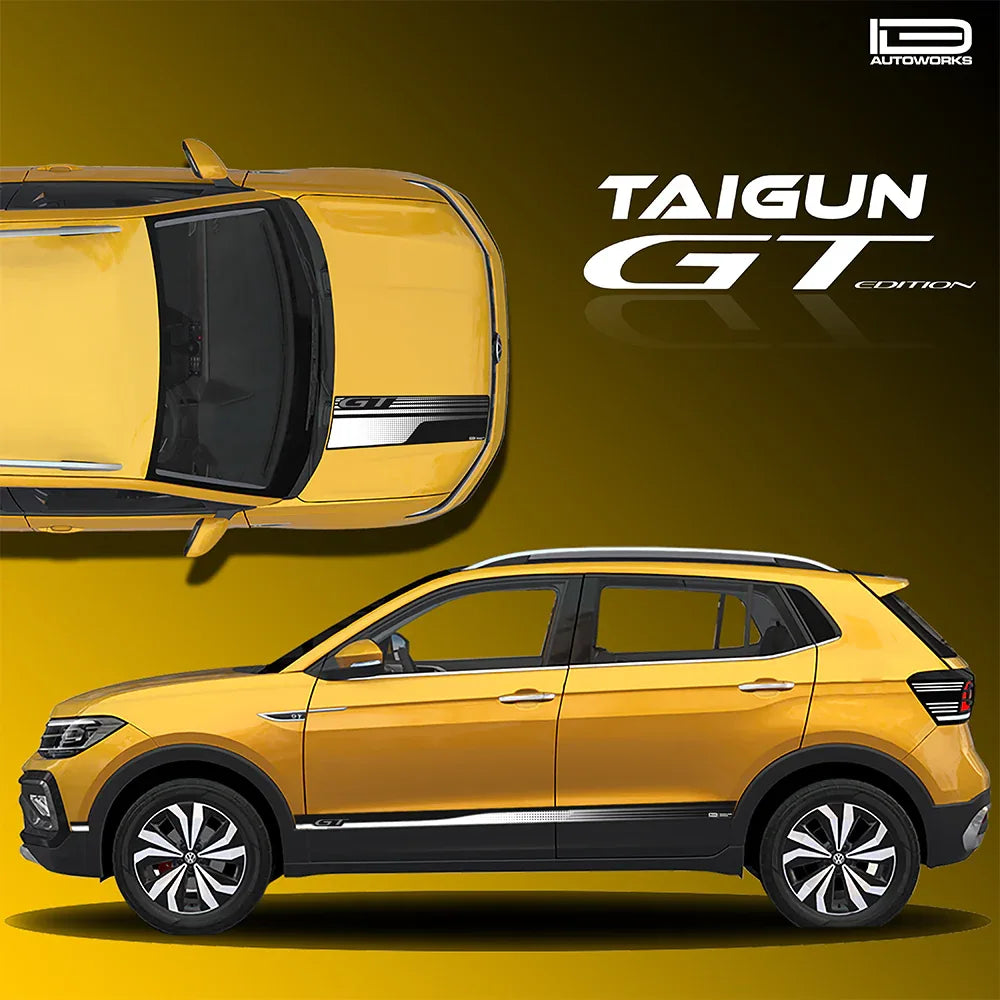 GT Edition Graphics for VW Taigun yellow