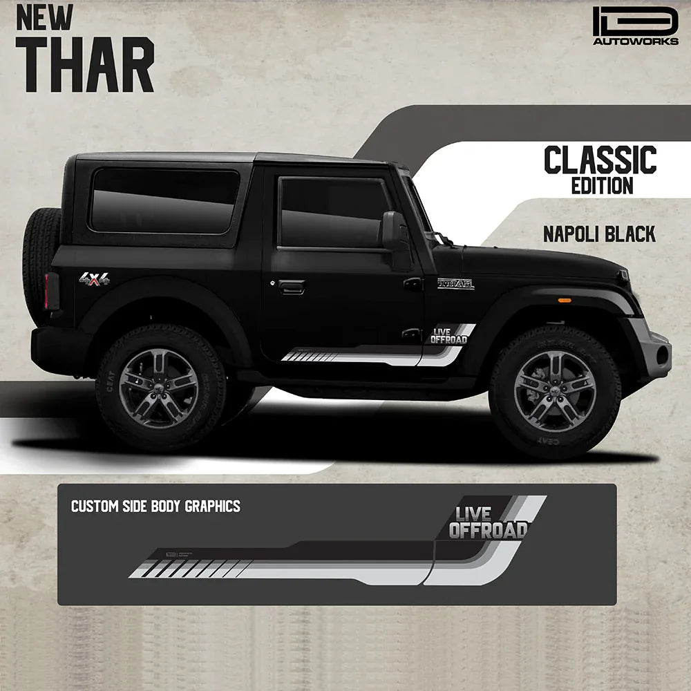 Classic Edition Graphics for Mahindra Thar black
