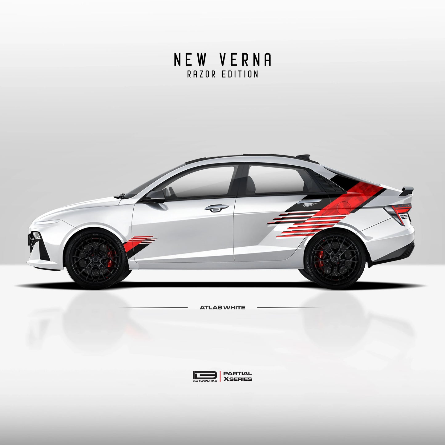 Razor Edition Graphics for Hyundai Verna white