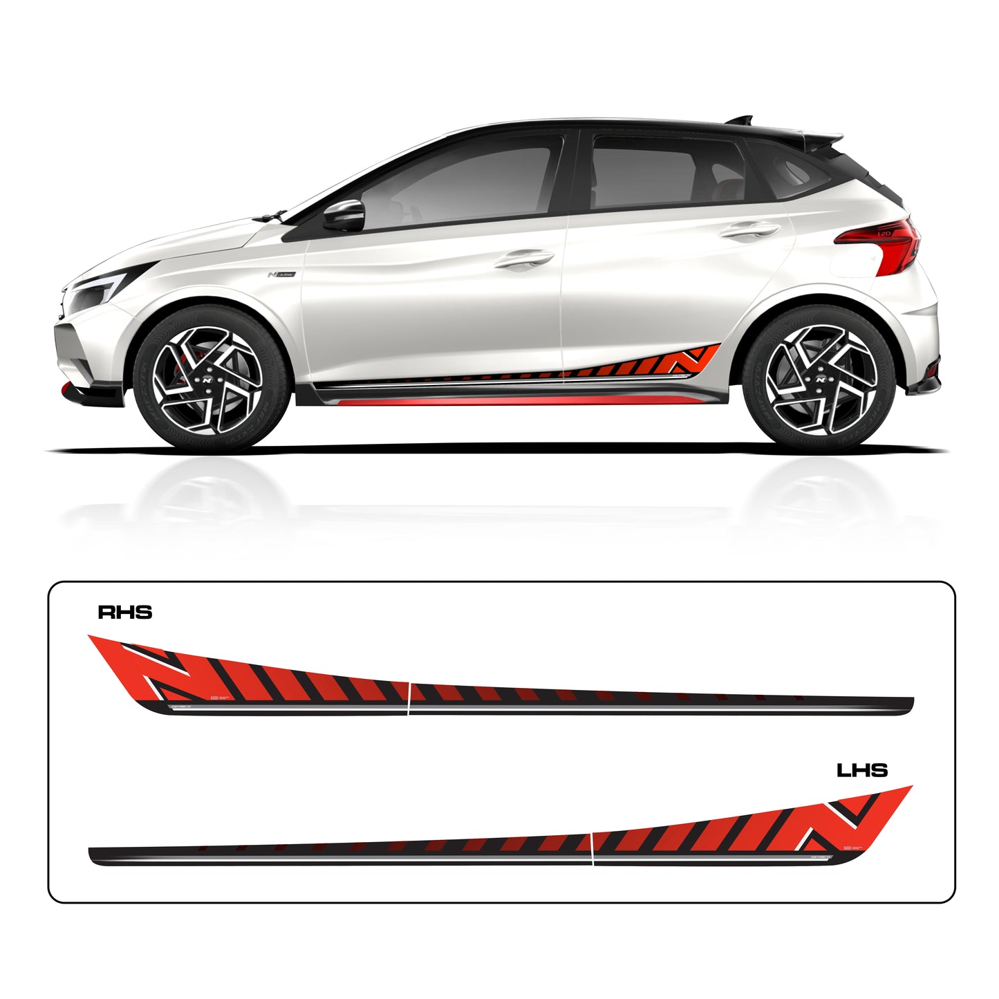 IDE GRAPHICS SERIES - N Series for Hyundai i20 (Atlas White)