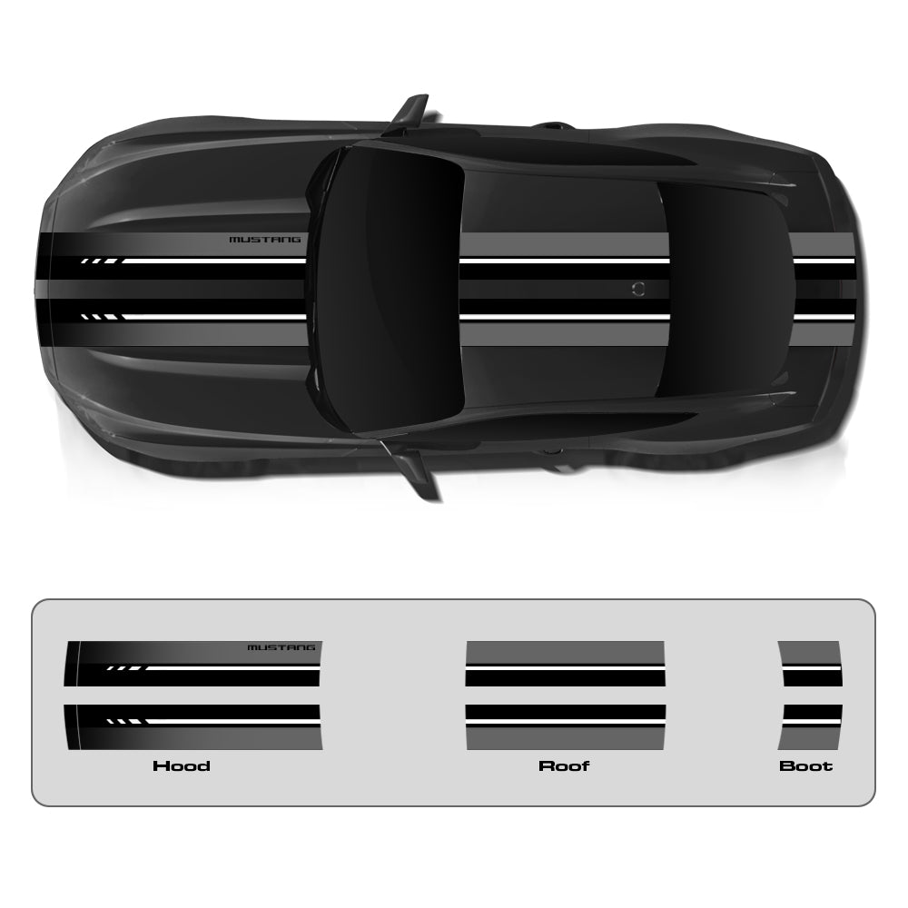 IDE PREMIUM GRAPHICS SERIES - ThunderHorse Edition Top for Ford Mustang (Shadow Black)