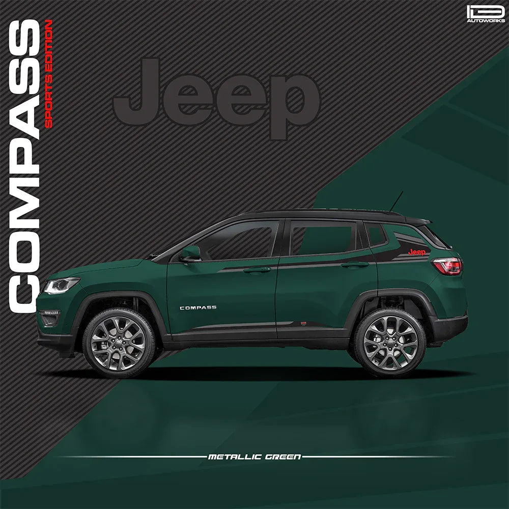 Sports Edition Side Graphics for Jeep Compass green