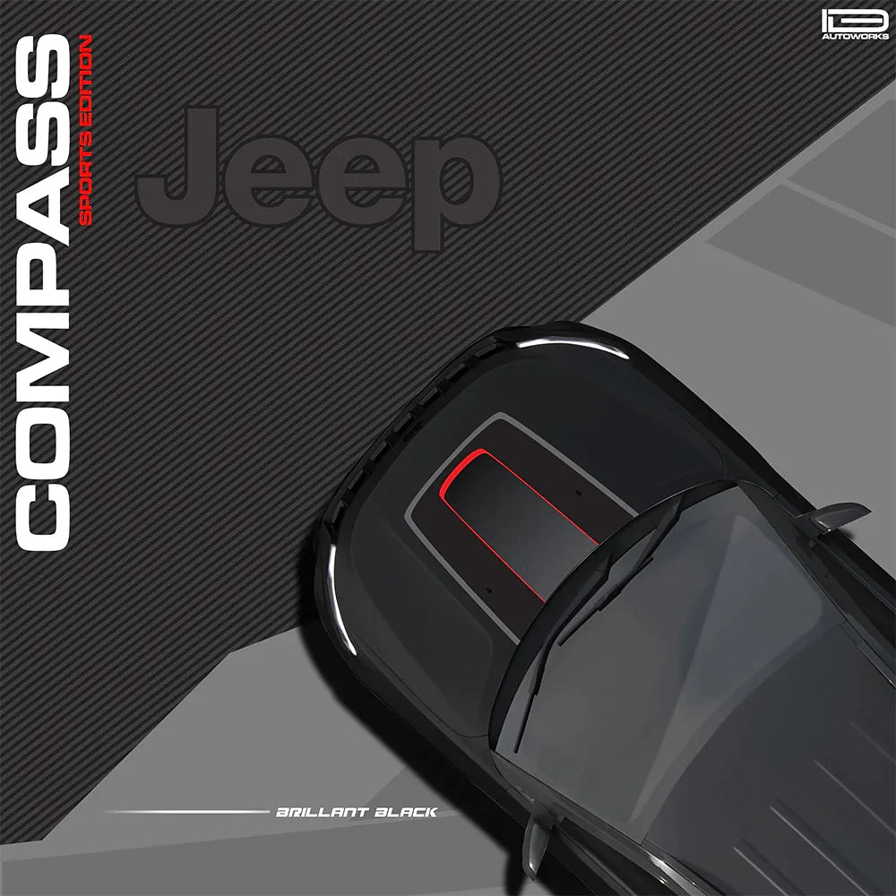 Sports Edition Bonnet Graphics for Jeep Compass black