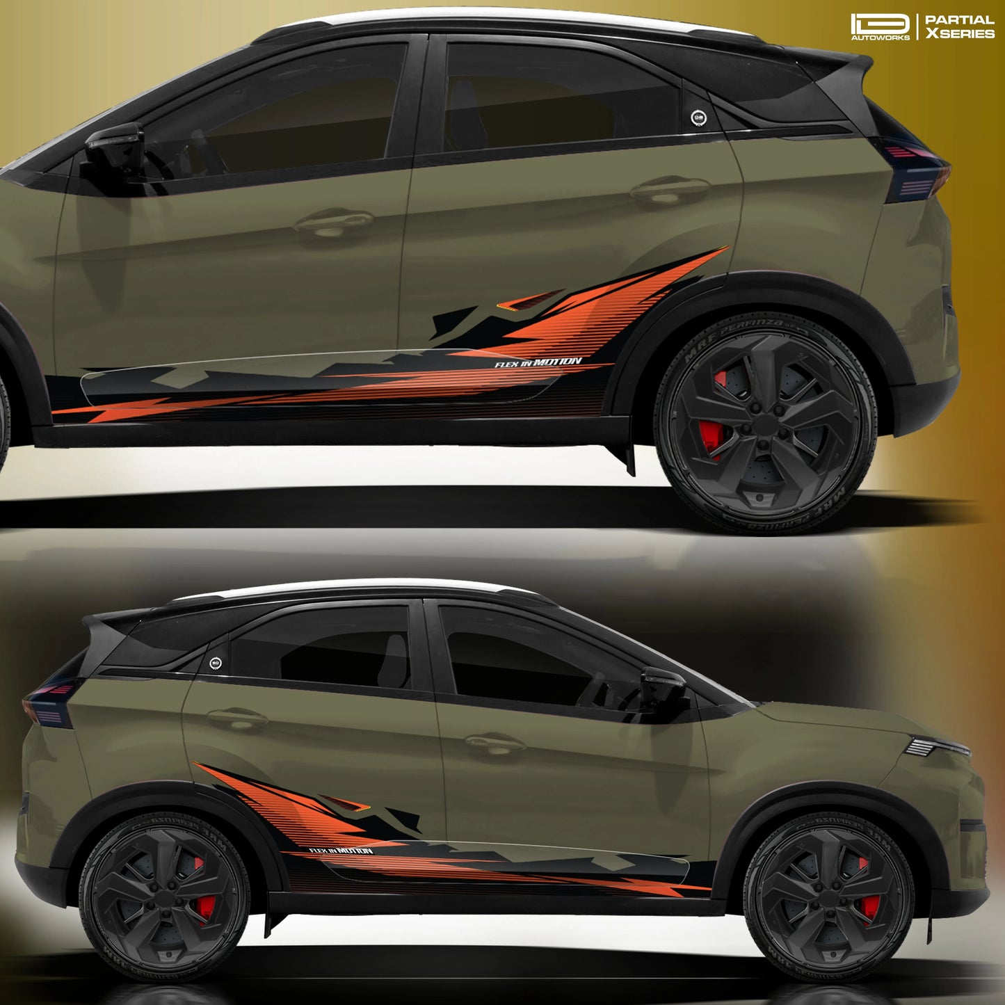 Flex in Motion Edition Graphics for Tata Nexon green