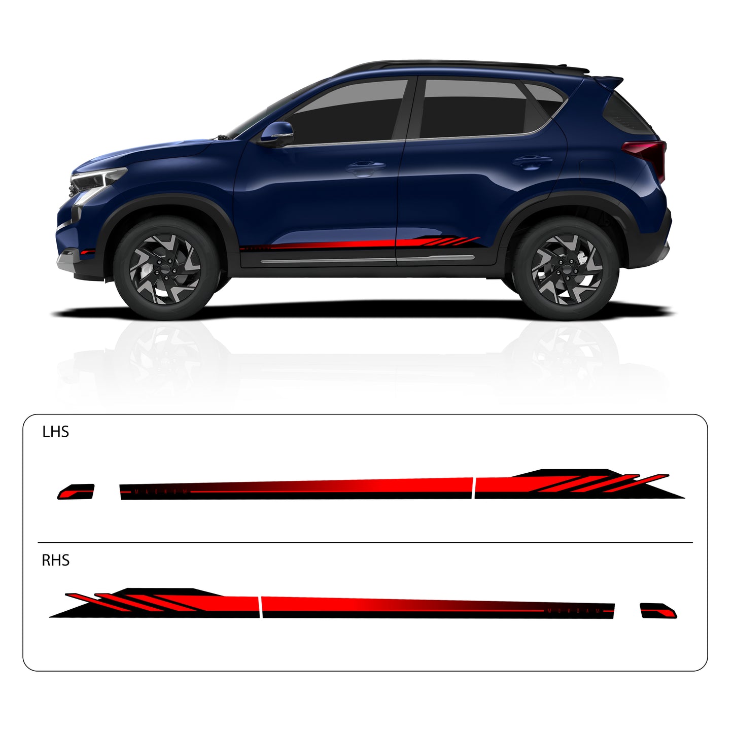 IDE GRAPHICS SERIES - Magnum Edition for Kia Sonet (Imperial Blue)