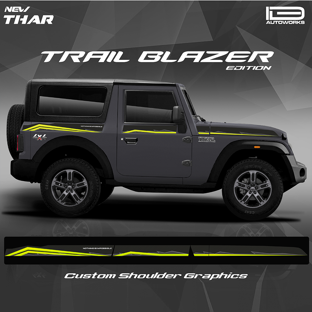 IDE Graphics Series - Trailblazer Edition for Mahindra Thar / Deep Grey