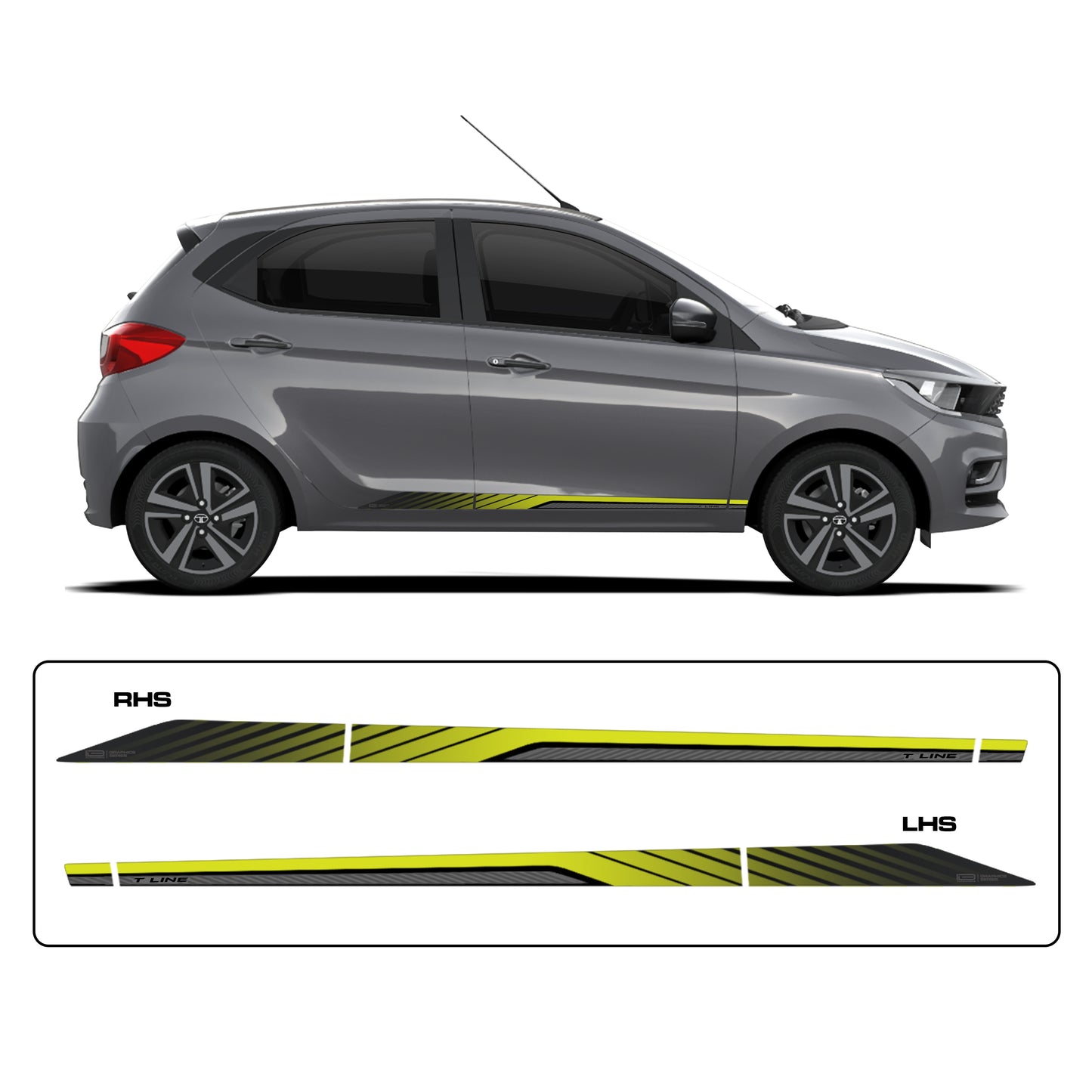 IDE GRAPHICS SERIES - Bevel Edition for Tata Tiago (Daytona Grey)