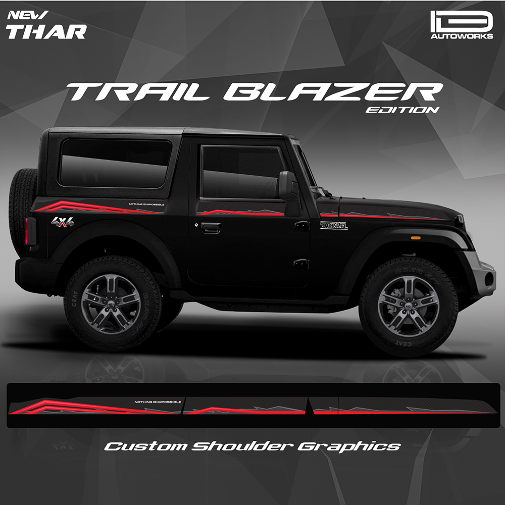 IDE Graphics Series - Trailblazer Edition for Mahindra Thar / Napoli Black