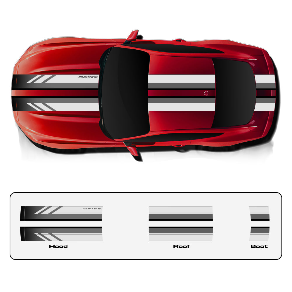 IDE PREMIUM GRAPHICS SERIES - GT Edition Top for Ford Mustang (Race Red)