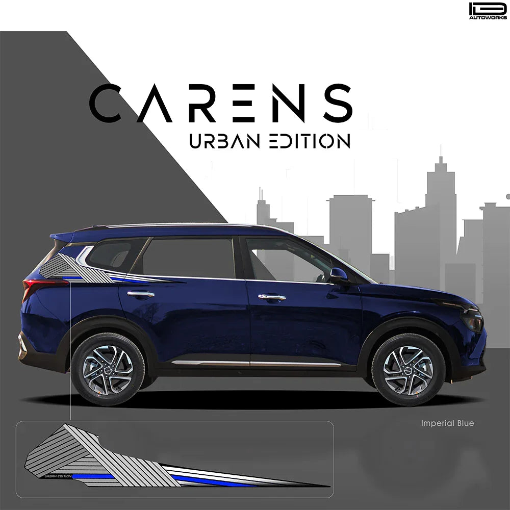 Urban Edition Car Graphics Kit for Kia Carens blue