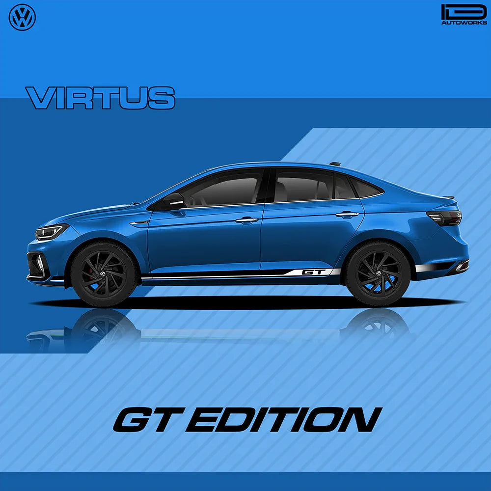 GT Edition Graphics for VW Virtus blue