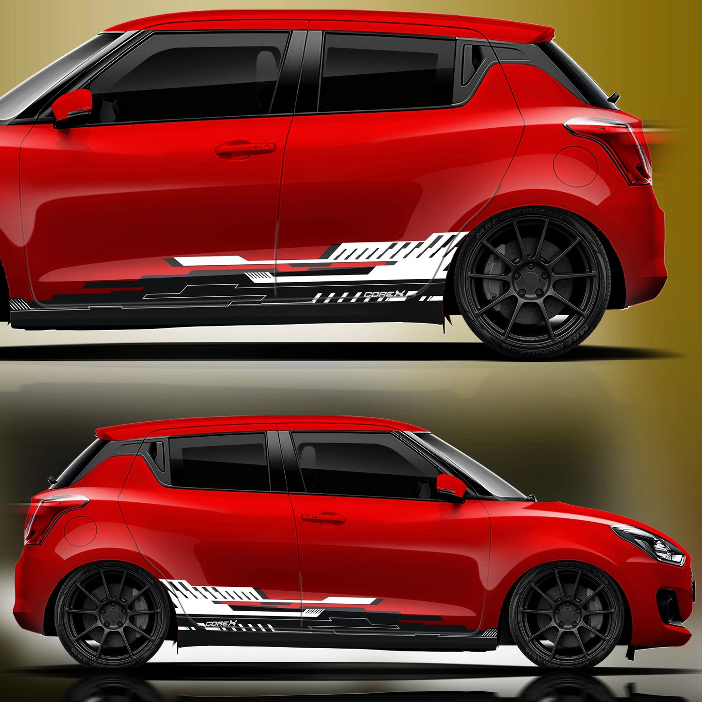 CoreX Edition Graphics for Maruti Suzuki Swift red