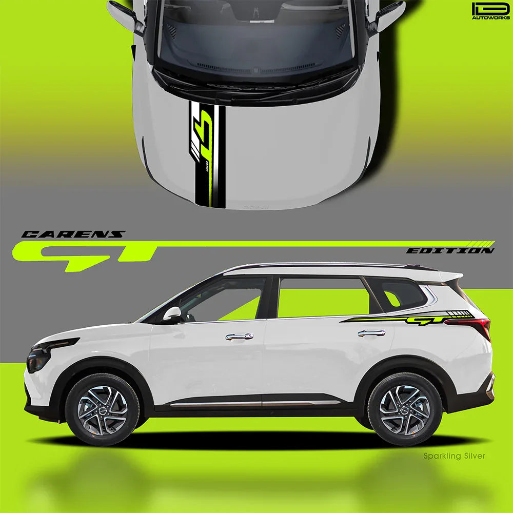 GT Edition Car Graphics Kit for Kia Carens white