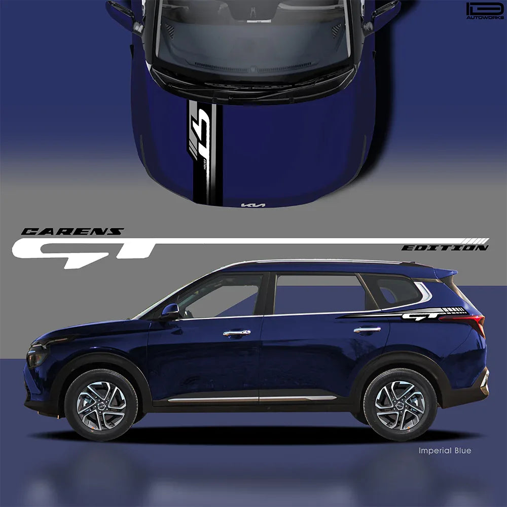 GT Edition Car Graphics Kit for Kia Carens blue
