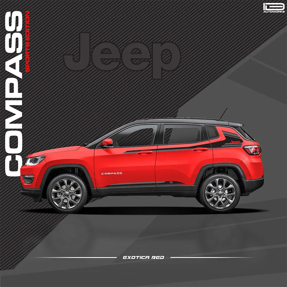 Sports Edition Side Graphics for Jeep Compass red