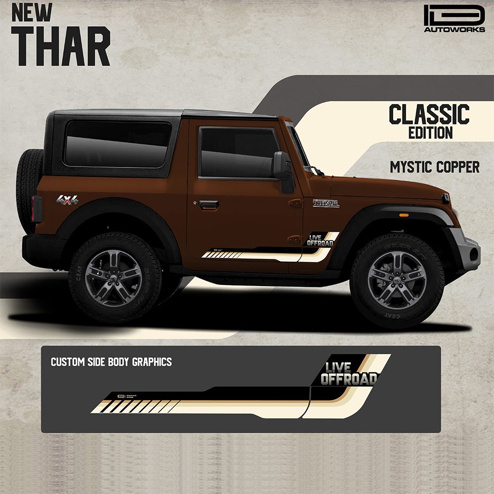 IDE Graphics Series - Classic Edition for Mahindra Thar / Mystic Copper