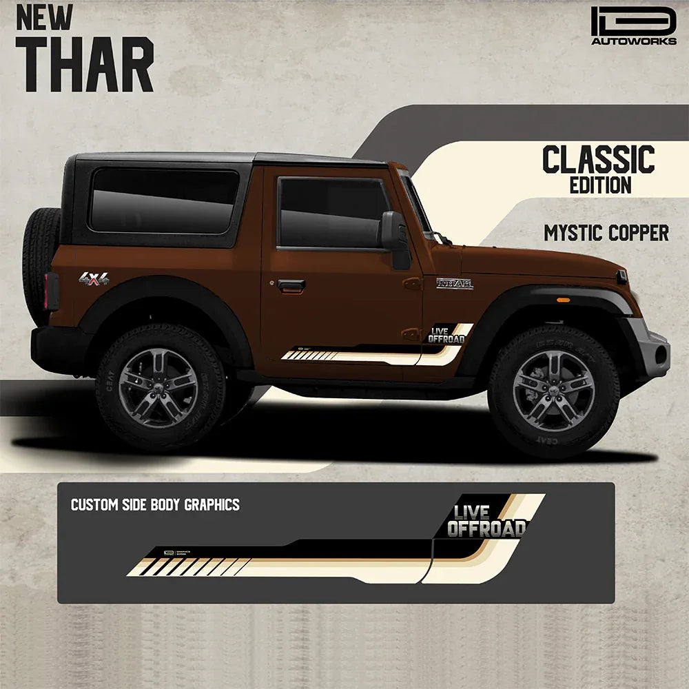 Classic Edition Graphics for Mahindra Thar copper