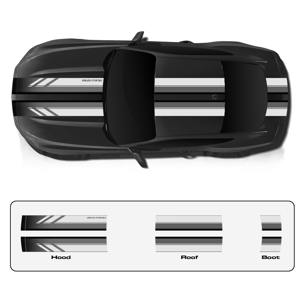 IDE PREMIUM GRAPHICS SERIES - GT Edition Top for Ford Mustang (Shadow Black)