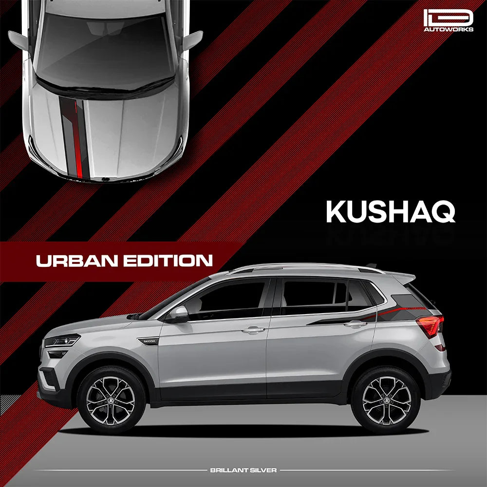 Urban Edition Graphics for Skoda Kushaq silver