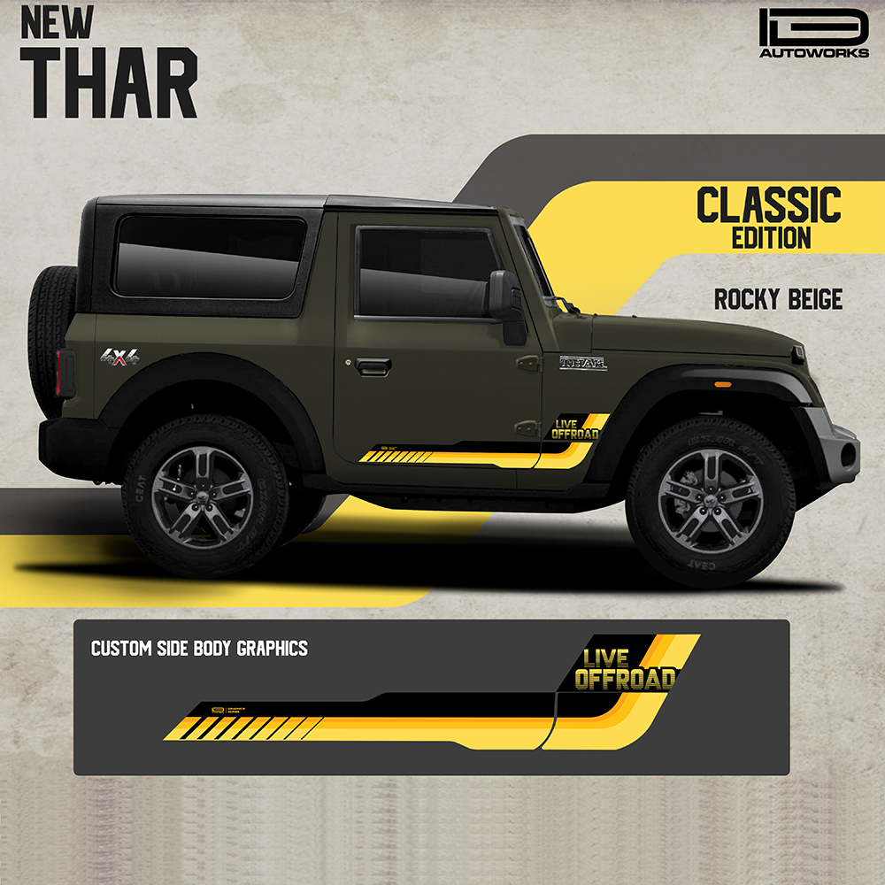IDE Graphics Series - Classic Edition for Mahindra Thar / Rocky Beige
