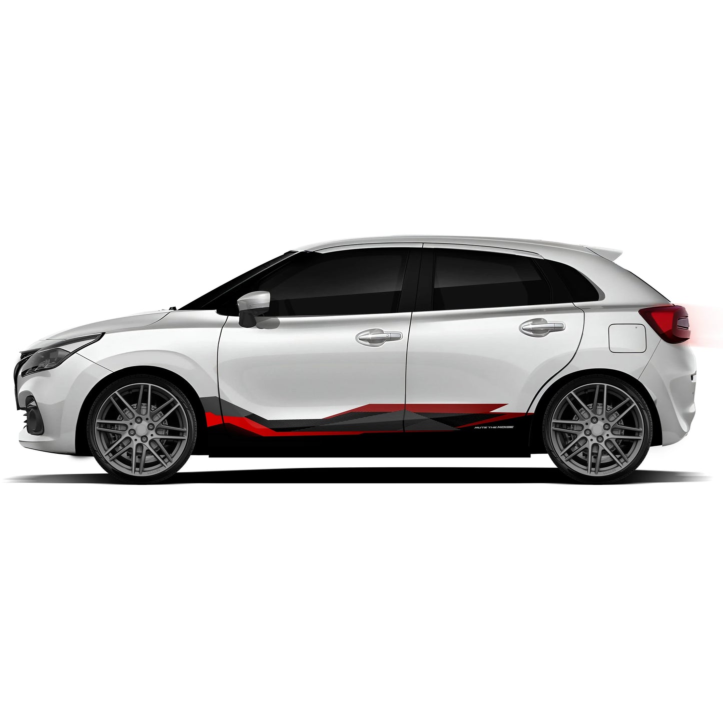 Mute The Noise Edition Graphics for Maruti Suzuki Baleno white