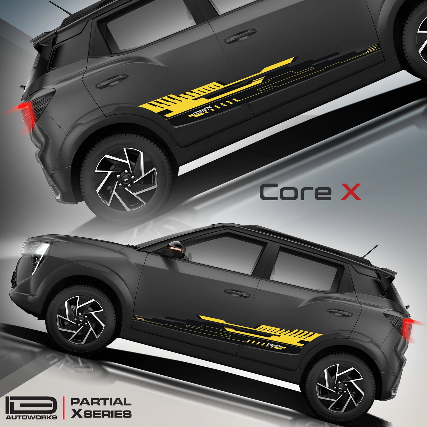 CoreX Edition Car Graphics for Mahindra 3XO Black