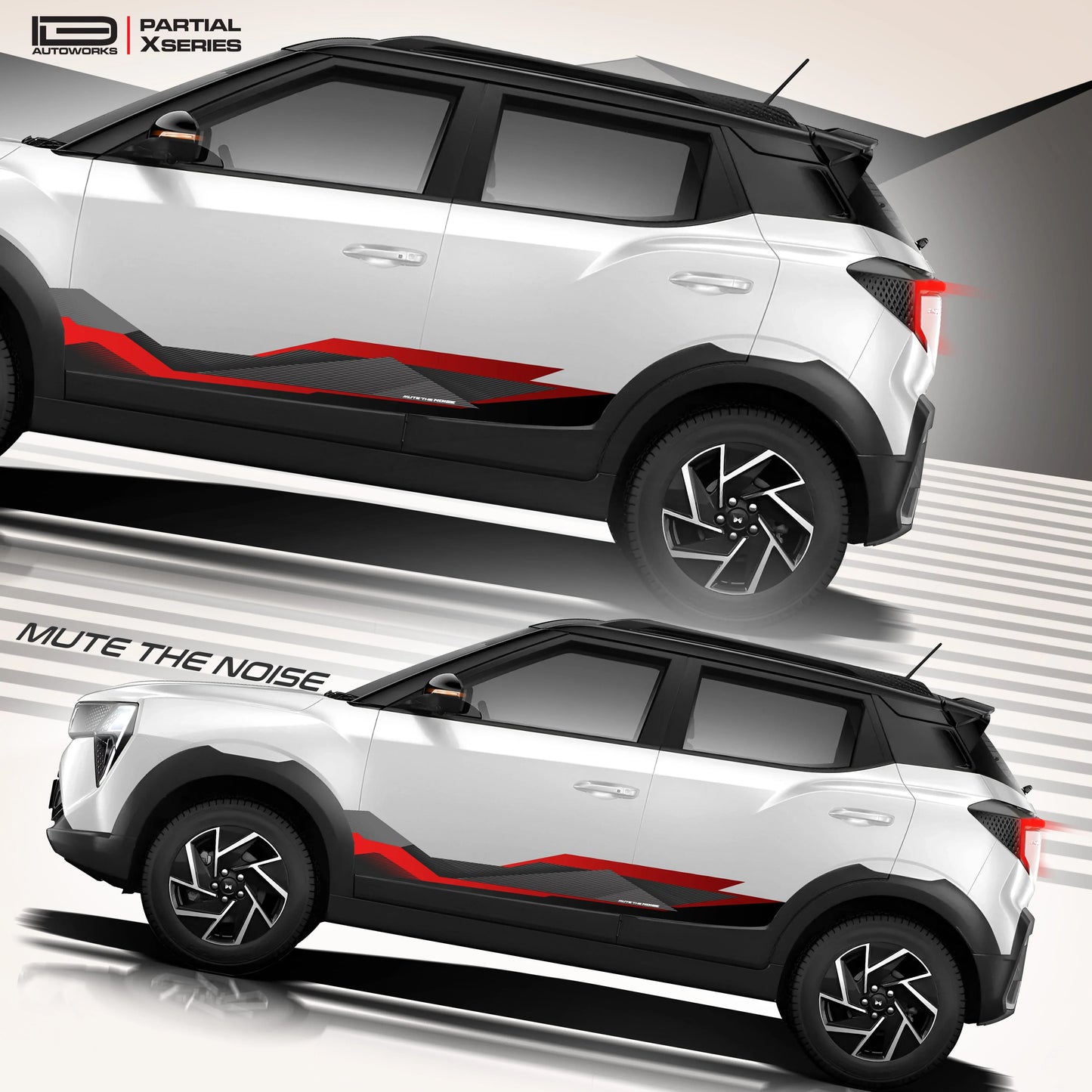 Mute The Noise Edition Graphics for Mahindra 3XO white