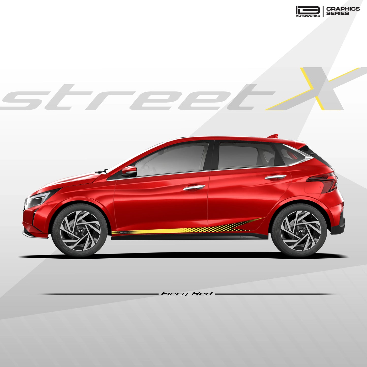 Street X Series Graphics for Hyundai i20 red