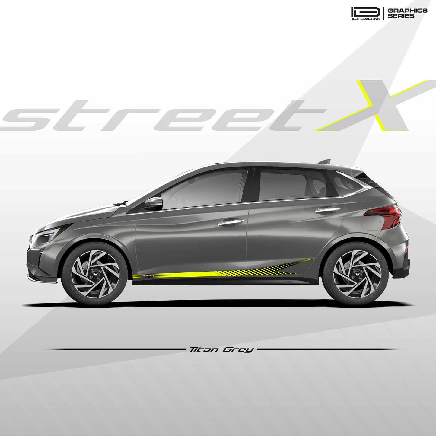 Street X Series Graphics for Hyundai i20 grey